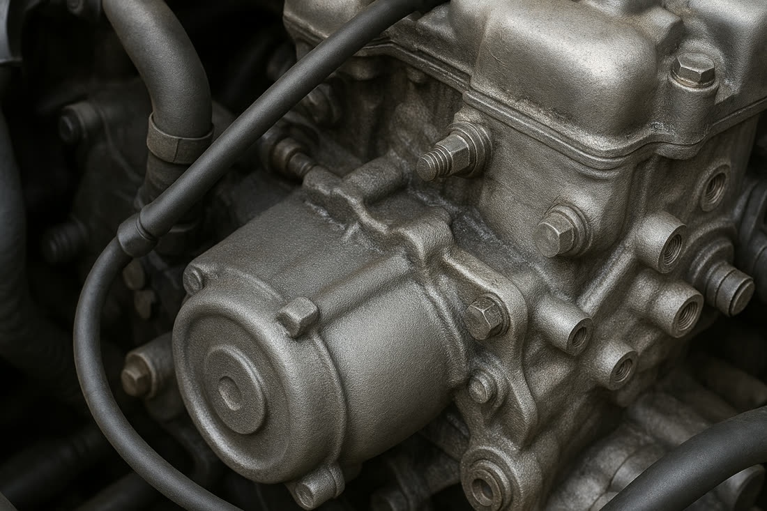 Motor po čištění párou